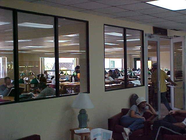 The fish bowl (Study room) of the library.